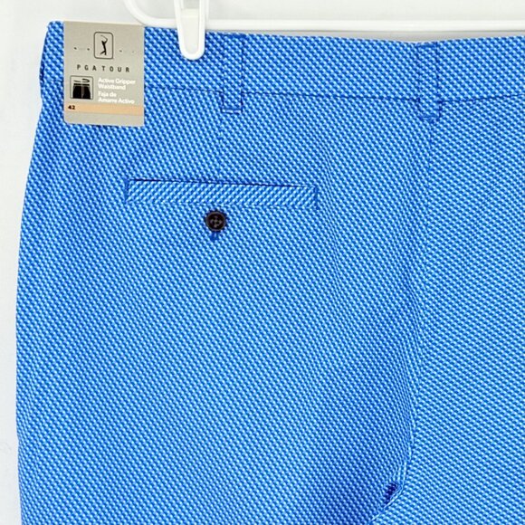 PGA Tour Men's Active Gripper Waistband UPF 50 Stretch Blue Shorts Size 42 NWT - Picture 4 of 11